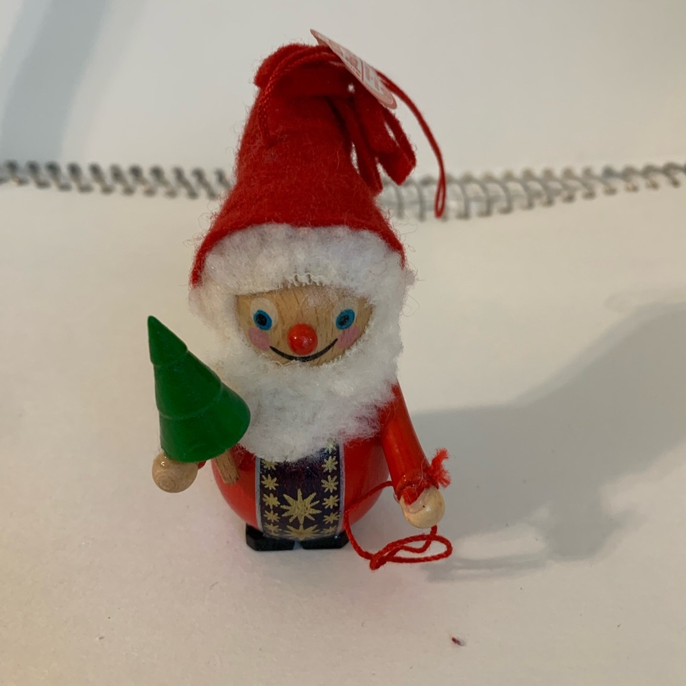 Vintage Steinbach Germany Handmade Wooden Elf Christmas Ornament